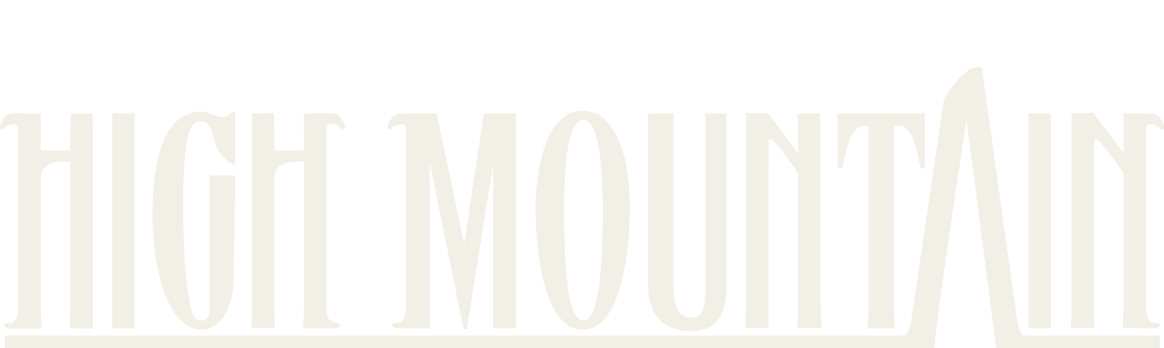 Logo High Mountain, wordmark crème